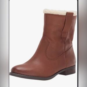 Sole Society So-Verona Vintage Cognac Faux Shearling Bootie - Size 6